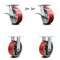 Service Caster 6 Inch Kingpinless Red Poly on Steel Wheel Caster Swivel Locks 2 Rigid, 2PK SCC-KP30S620-PUR-RS-BSL-2-R-2 - alternate 2